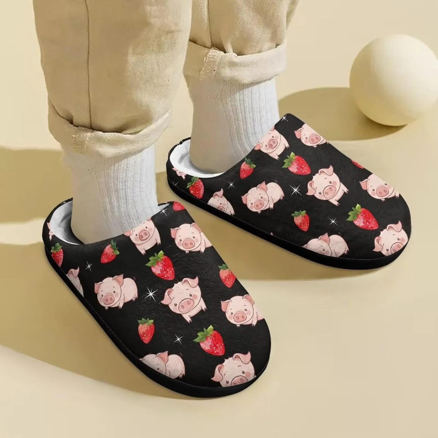 Plush Slippers for Kids Anti-slip House Slippers Warm Bedroom Slippers Cozy House Shoes