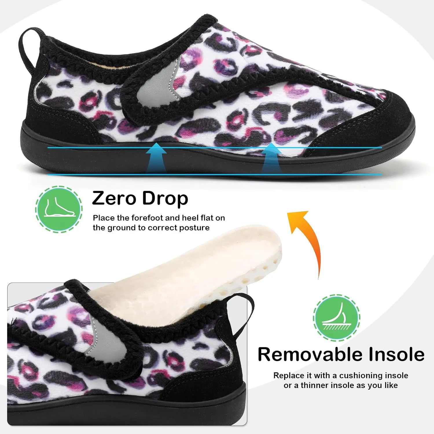 QFH Cozy Slippers for Women & Men - Wide, Diabetic, Barefoot Walking Shoes - Non-Slip, Soft Lining, Comfy House Shoes
