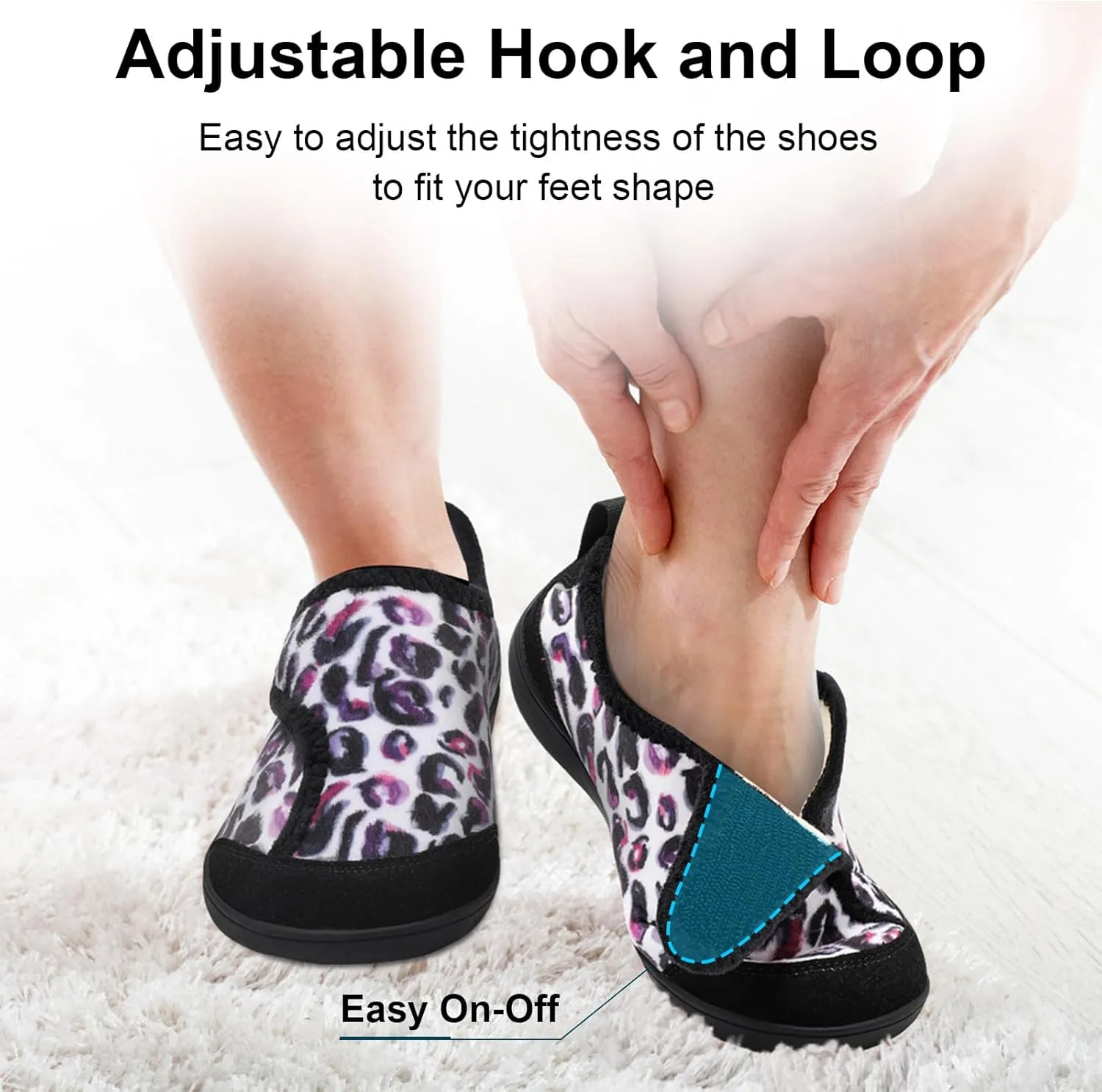 QFH Cozy Slippers for Women & Men - Wide, Diabetic, Barefoot Walking Shoes - Non-Slip, Soft Lining, Comfy House Shoes
