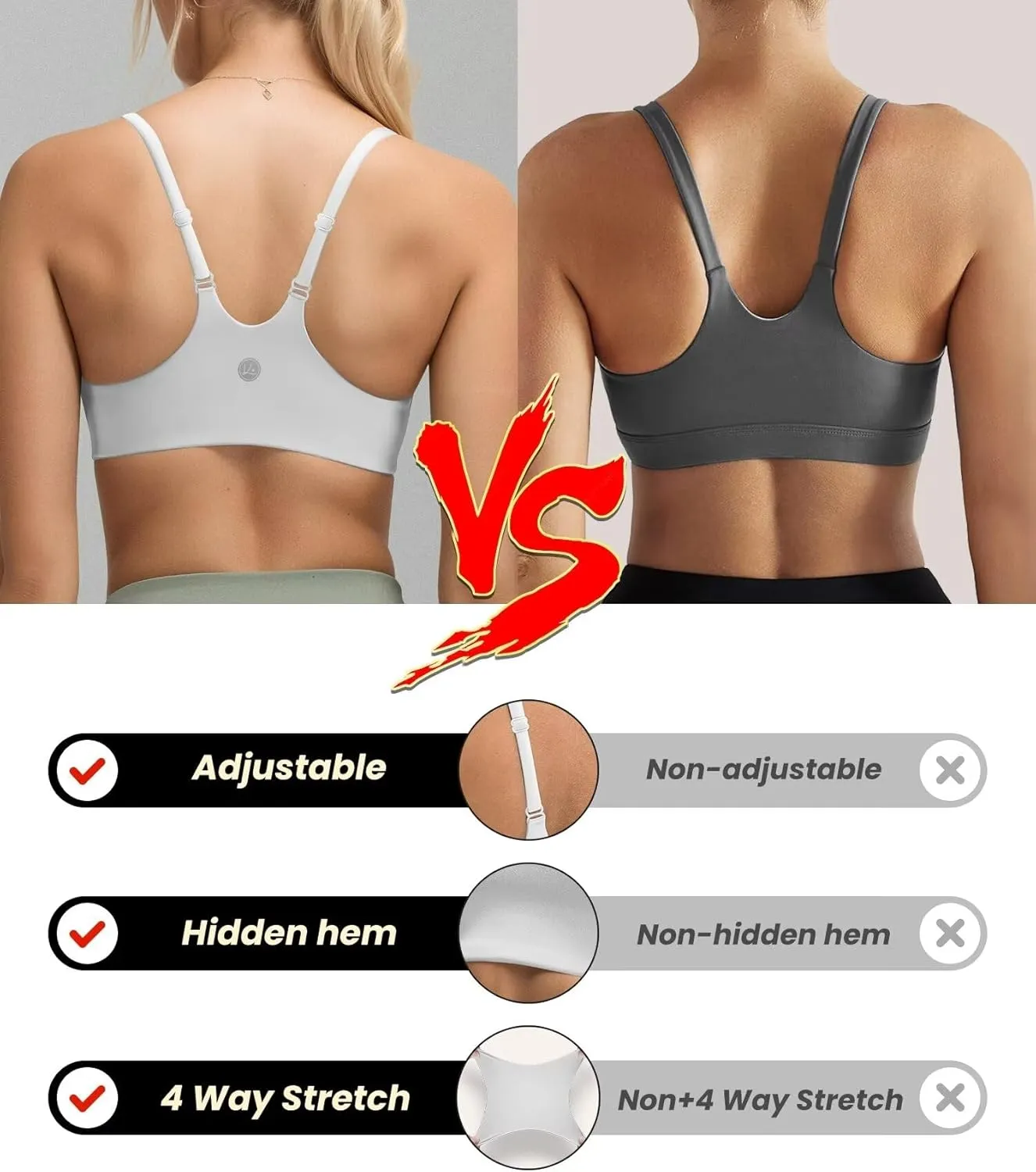 QUEENIEKE Womens Spaghetti Strap Sports Bras for Women Padded Yoga Bra Workout Wireless Crop Comfy Athletic Tops