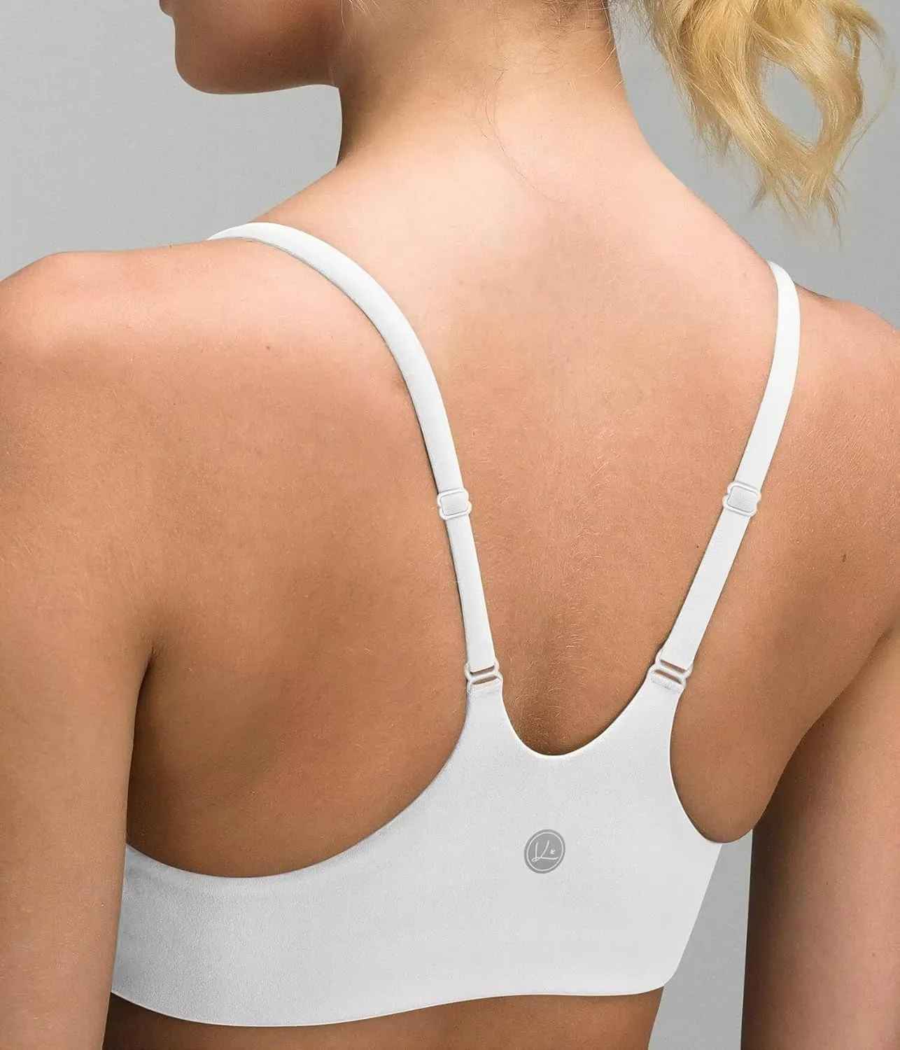QUEENIEKE Womens Spaghetti Strap Sports Bras for Women Padded Yoga Bra Workout Wireless Crop Comfy Athletic Tops