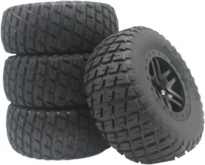 Rc Wheel Rim Tire for Slash for Arrma for Senton for HuanQi 727 for Vkar 10sc for Hpi for 1/10 Rc Car Truck Tires Tyre Wheel with 12mm Hex 4pcs(29001)