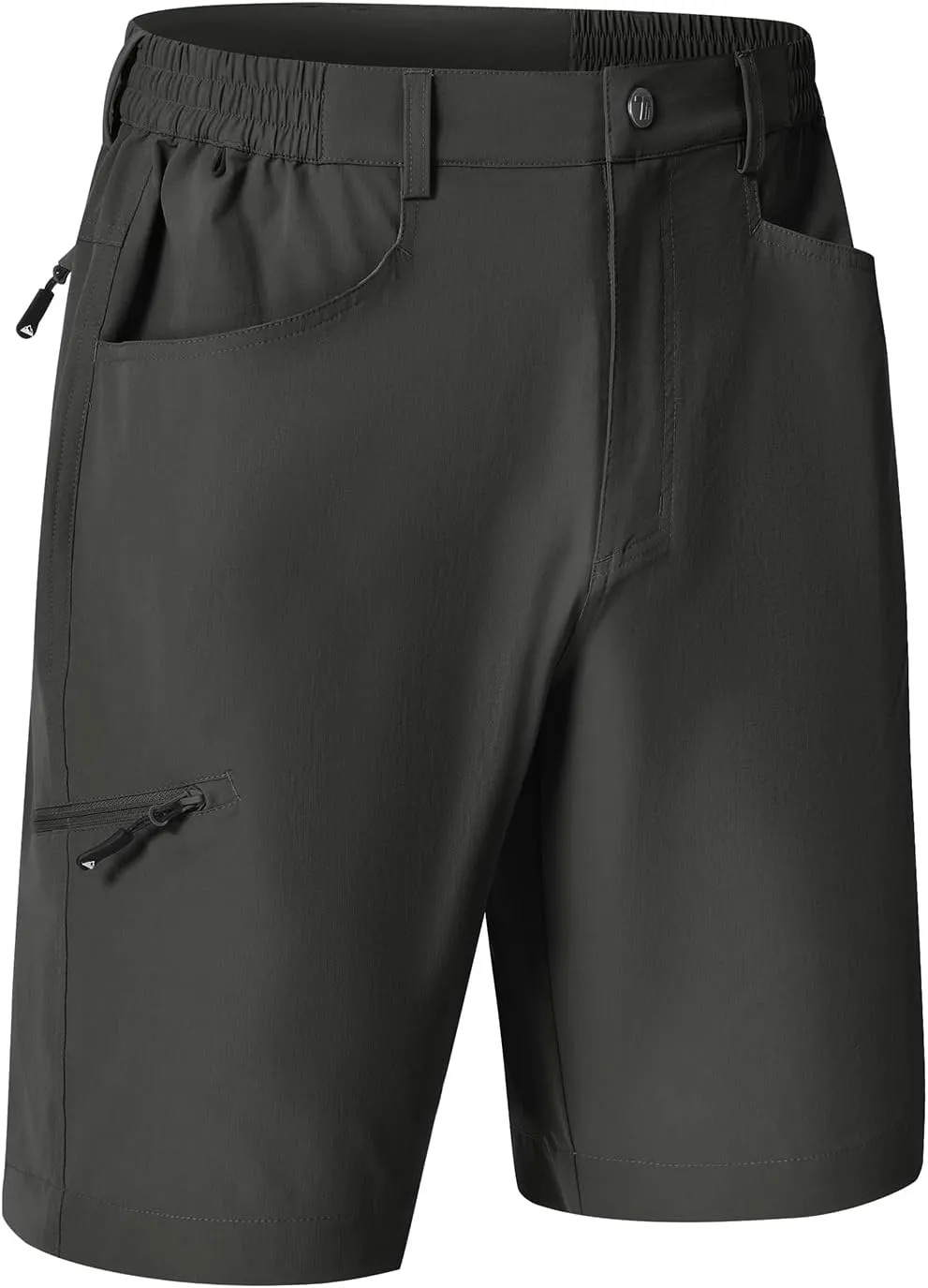Rdruko Men's 9” Golf Shorts Stretch 4 Pockets Dress Shorts Elastic Waist Casual Flat Front Quick Dri Work Hiking Zip Cargo