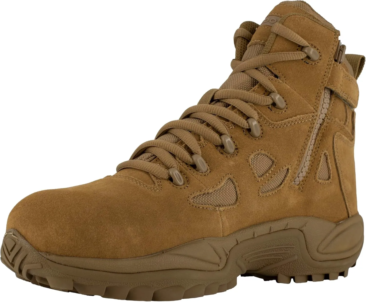 Reebok Men's Rapid Response Rb Safety Toe 6" Stealth Boot with Side Zipper Military & Tactical