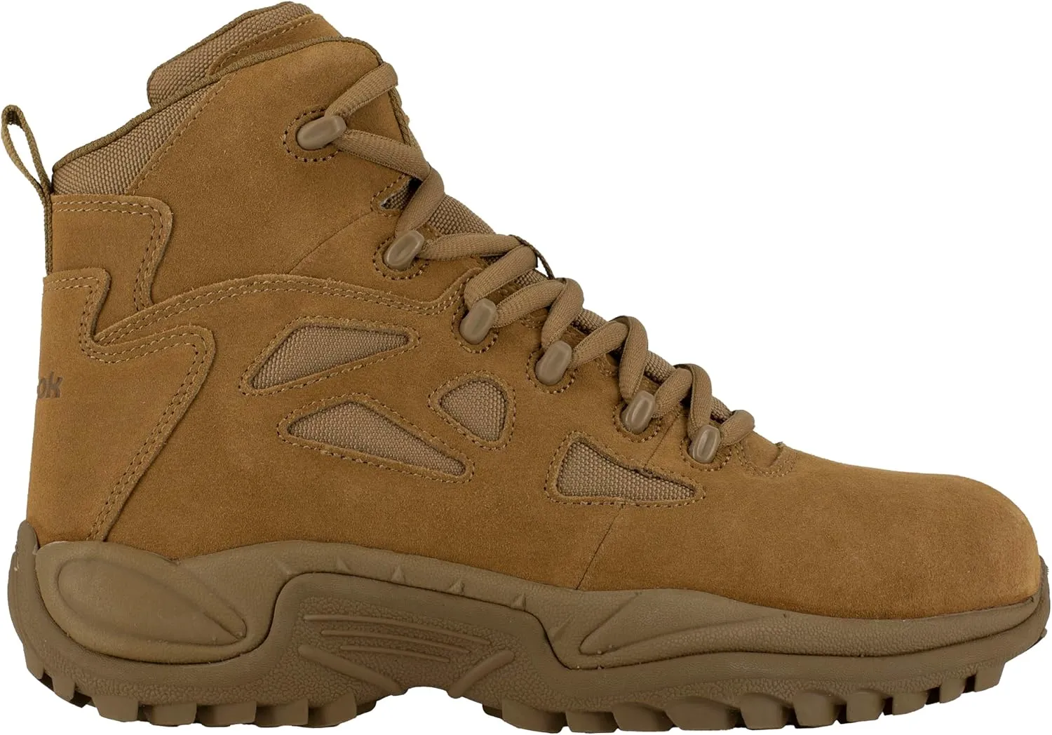 Reebok Men's Rapid Response Rb Safety Toe 6" Stealth Boot with Side Zipper Military & Tactical