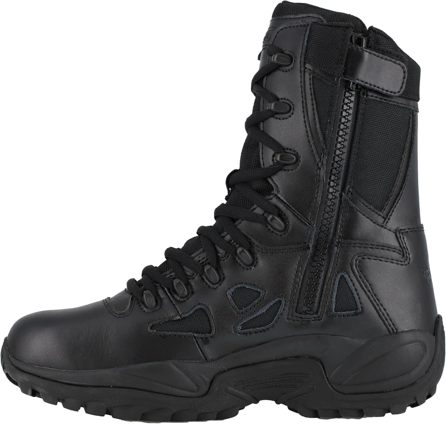 Reebok Men's Rapid Response Rb Safety Toe 6" Stealth Boot with Side Zipper Military & Tactical