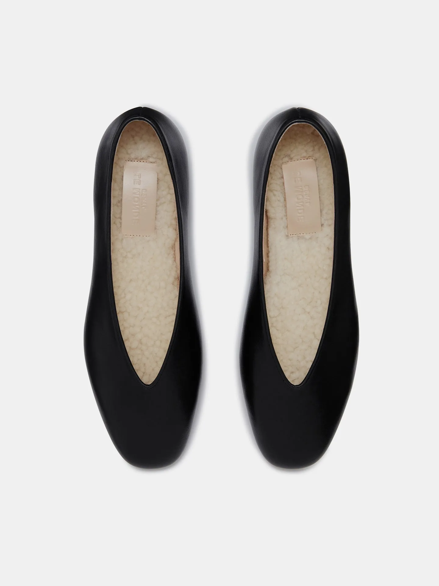 Regency Slipper /  Black Leather Shearling
