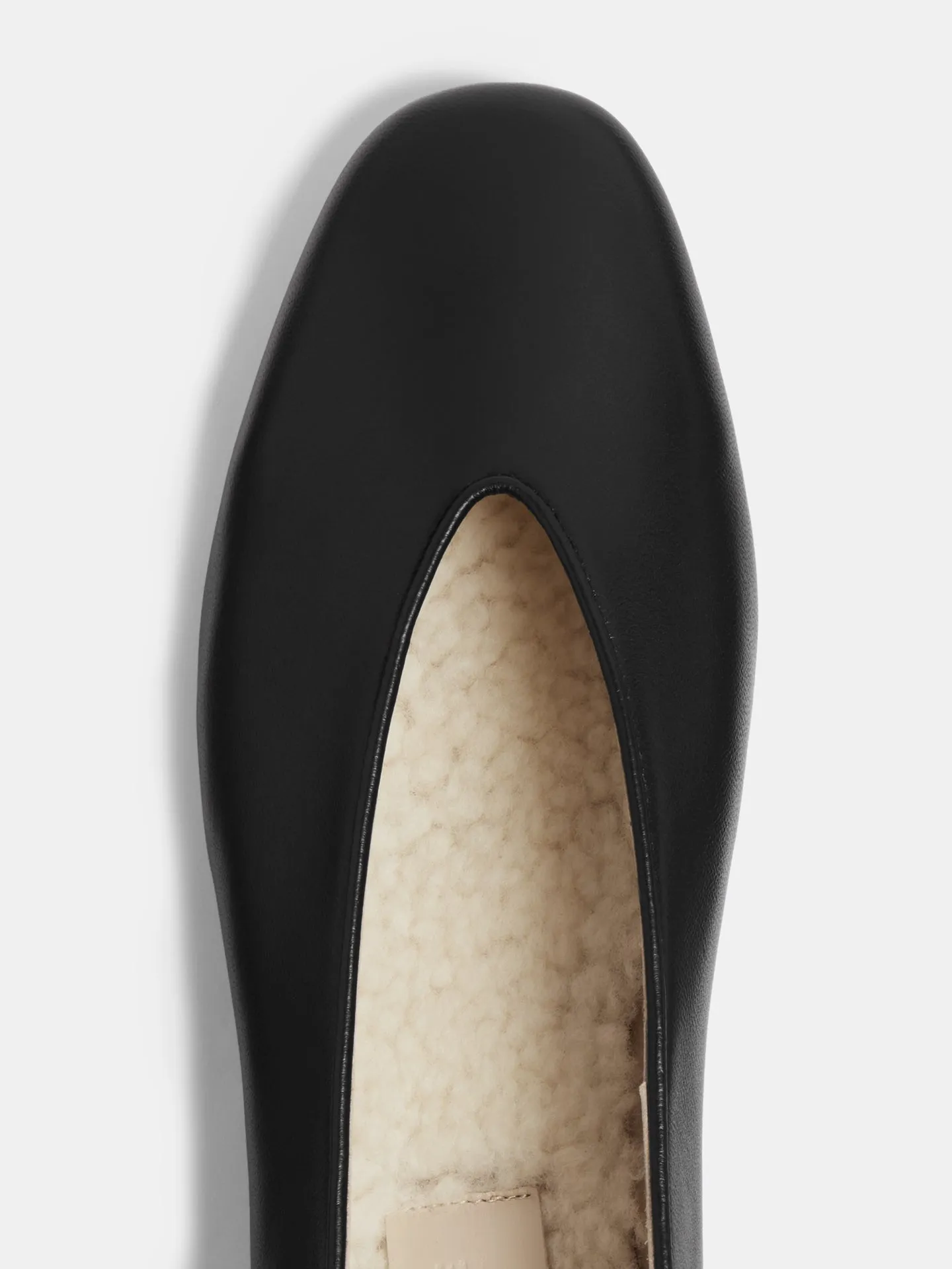 Regency Slipper /  Black Leather Shearling