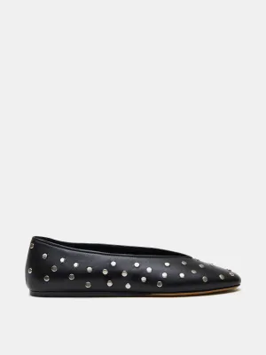 Regency Slipper / Black Leather Studs