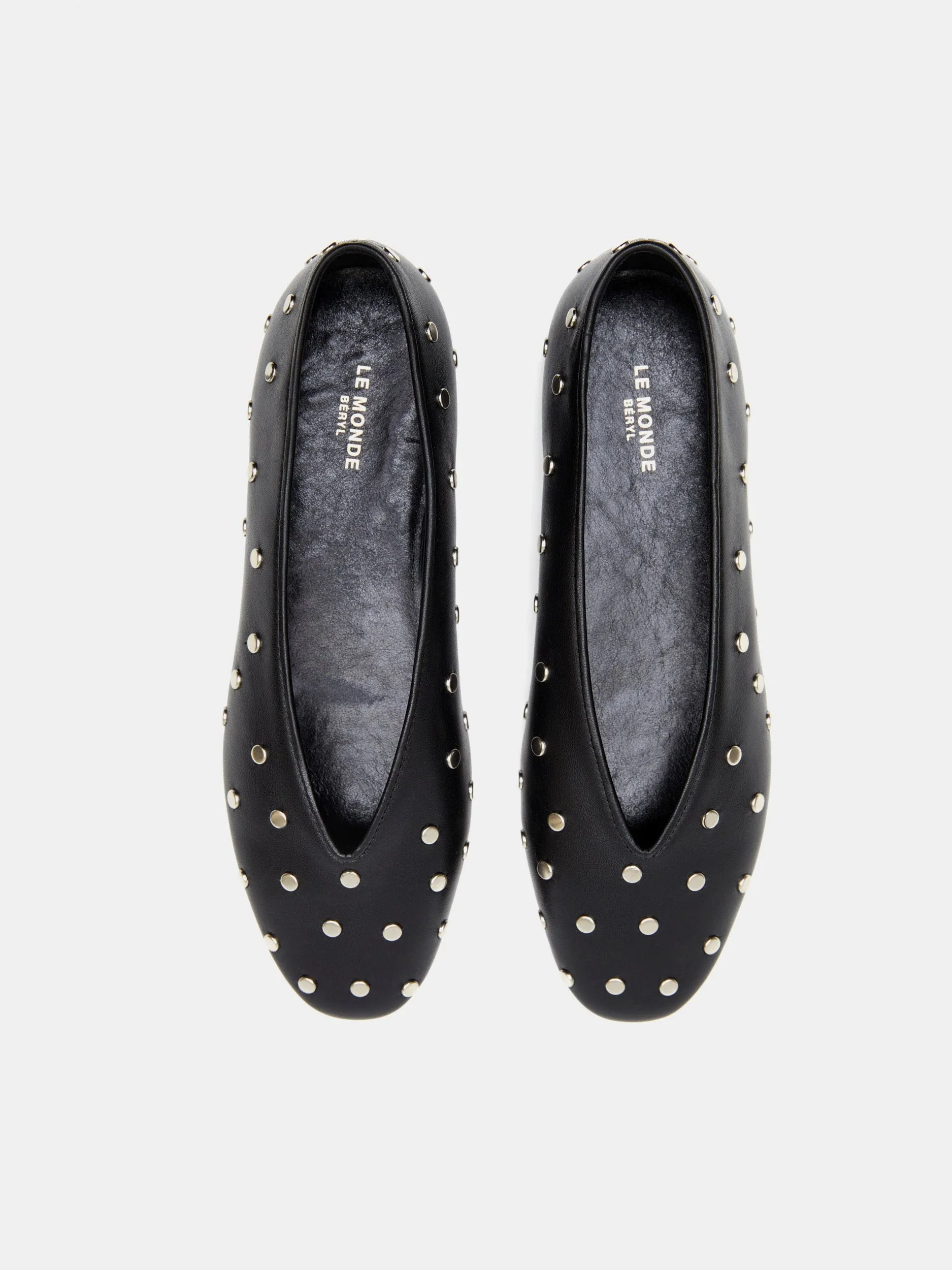 Regency Slipper / Black Leather Studs