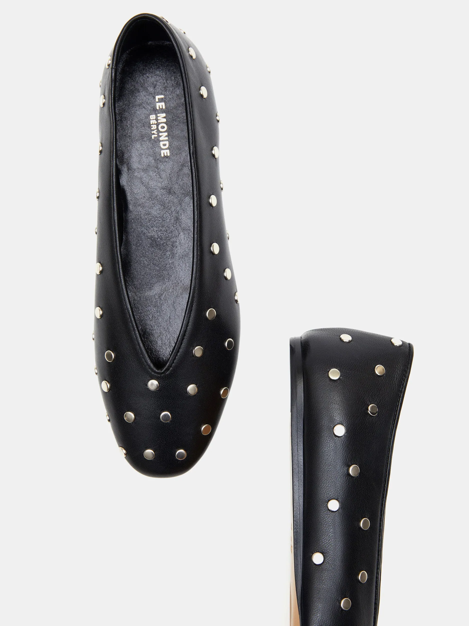 Regency Slipper / Black Leather Studs