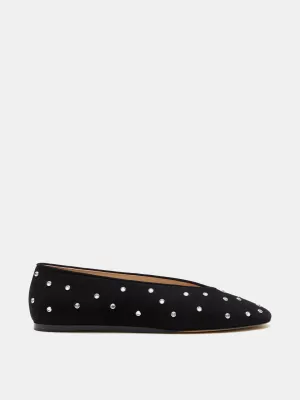Regency Slipper / Black Suede Crystal