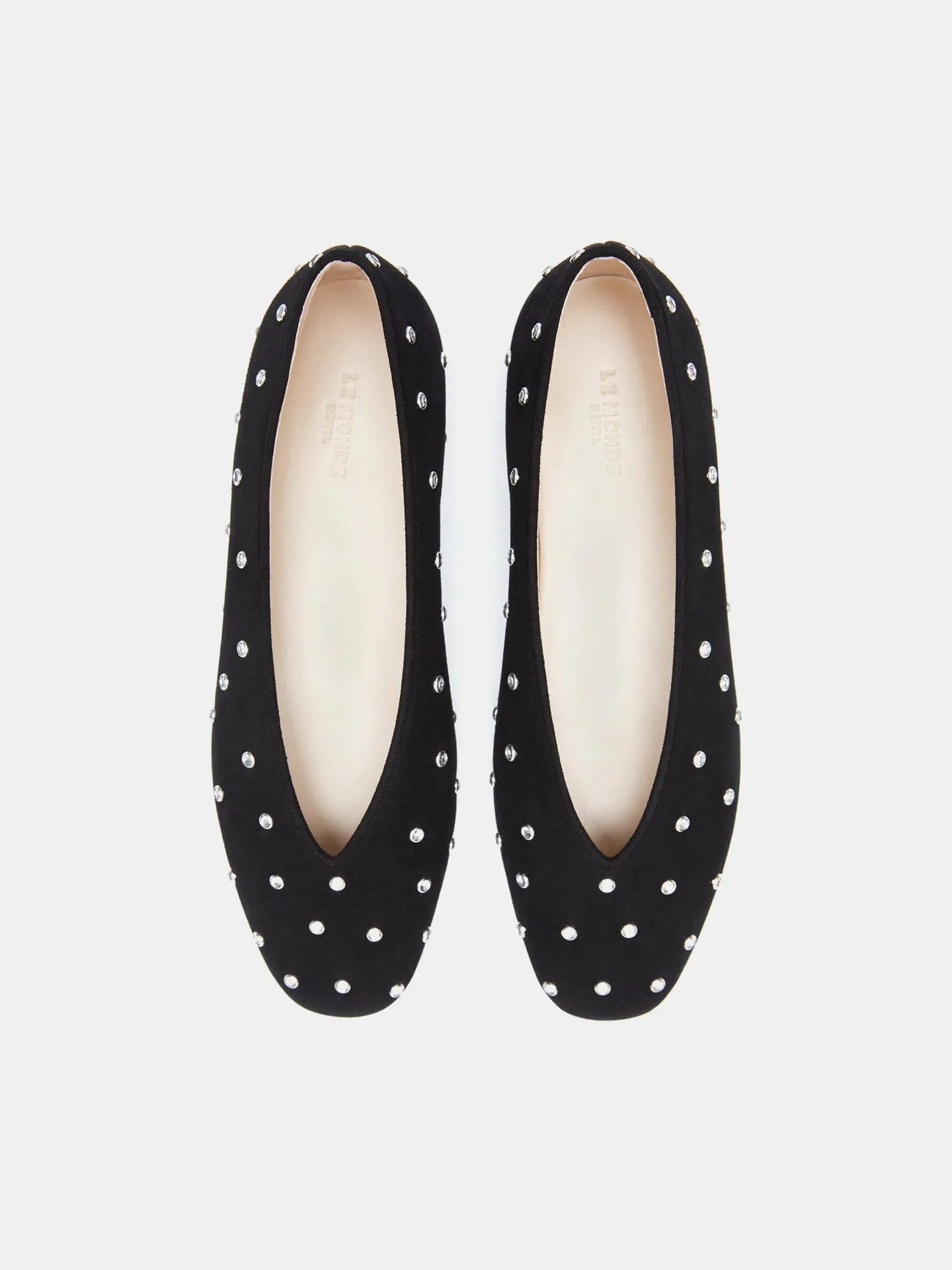 Regency Slipper / Black Suede Crystal