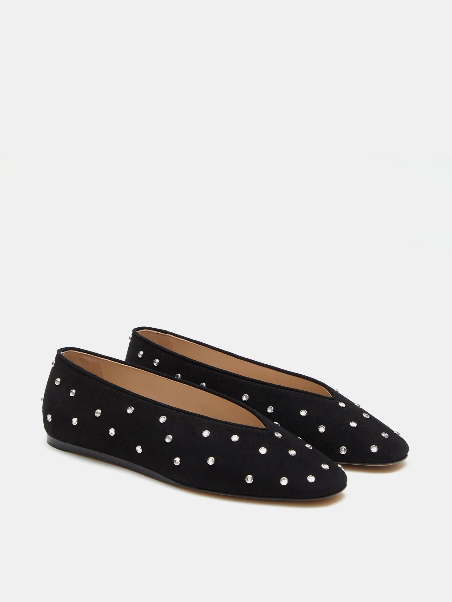 Regency Slipper / Black Suede Crystal