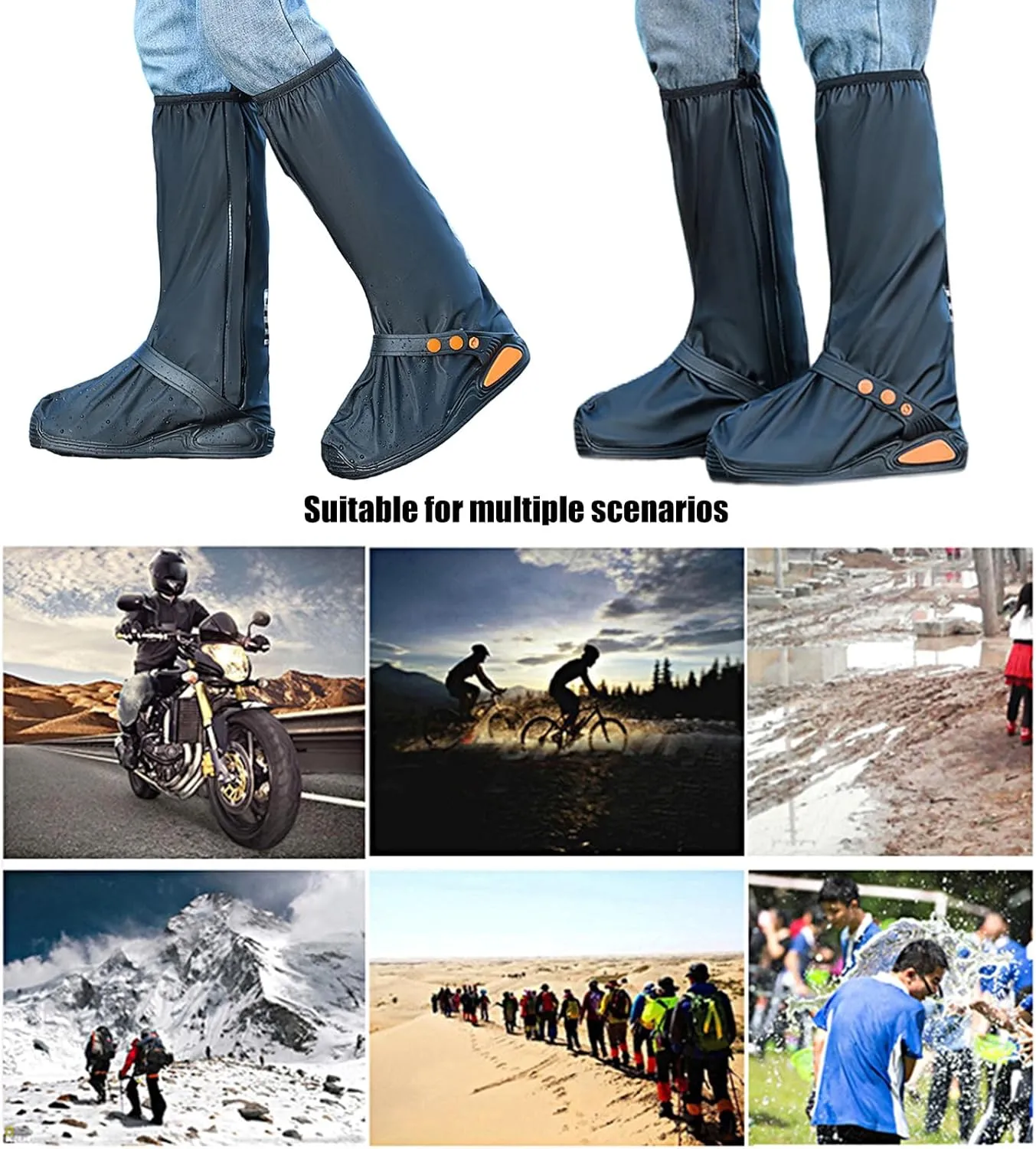 Reusable Shoes Men Women Nonslip Rainproof Shoes Folding Antiskid Shoe Rain Shoe Protectors
