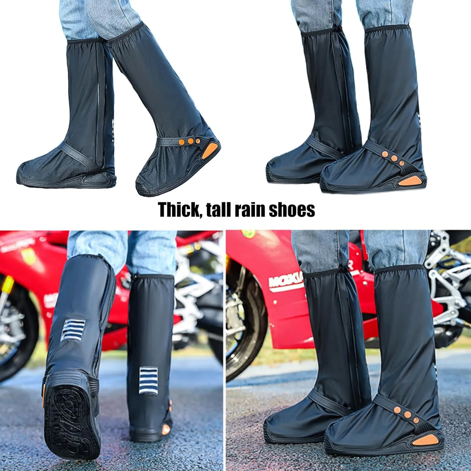 Reusable Shoes Men Women Nonslip Rainproof Shoes Folding Antiskid Shoe Rain Shoe Protectors