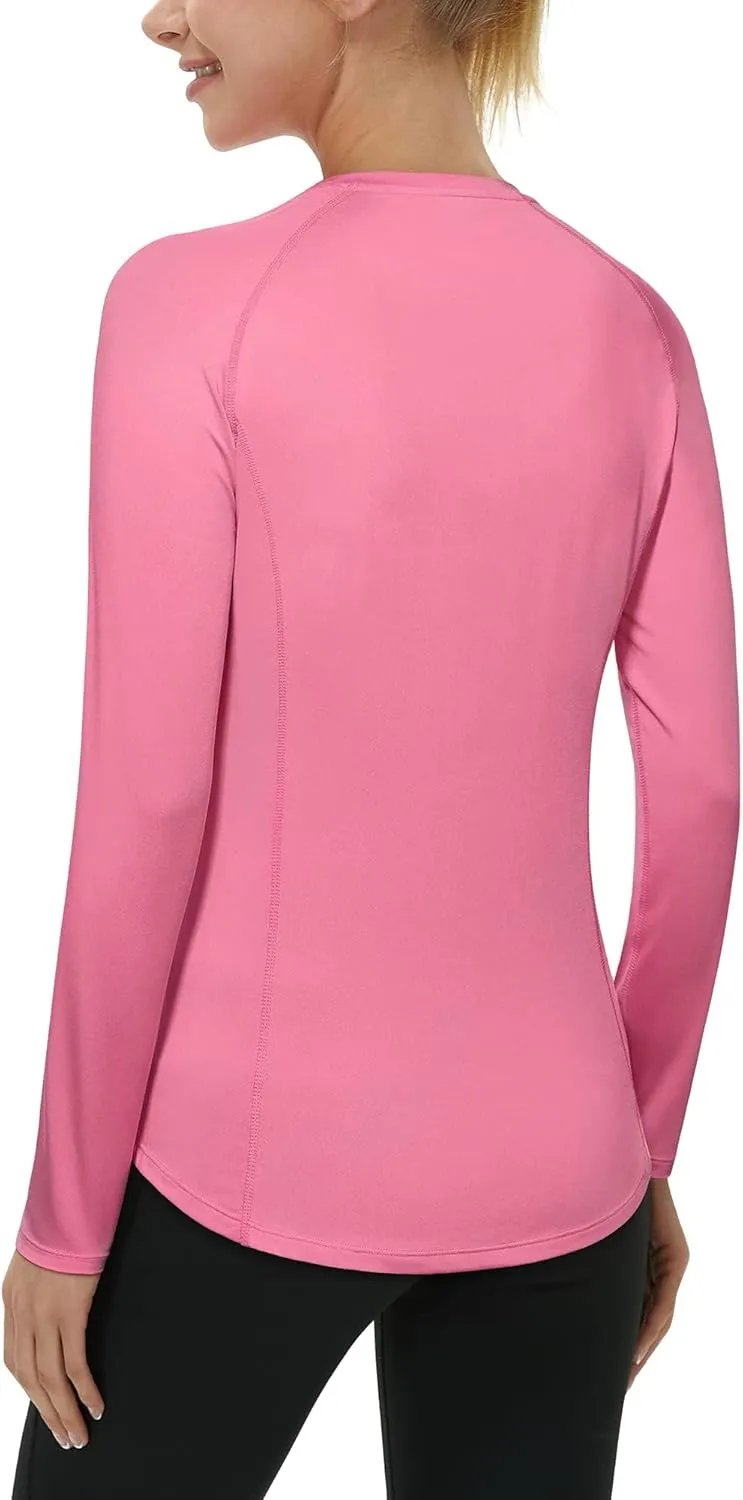 Roadbox Women's Long Sleeve UV Sun Shirts UPF 50  Workout Swim Rash Guard Tops