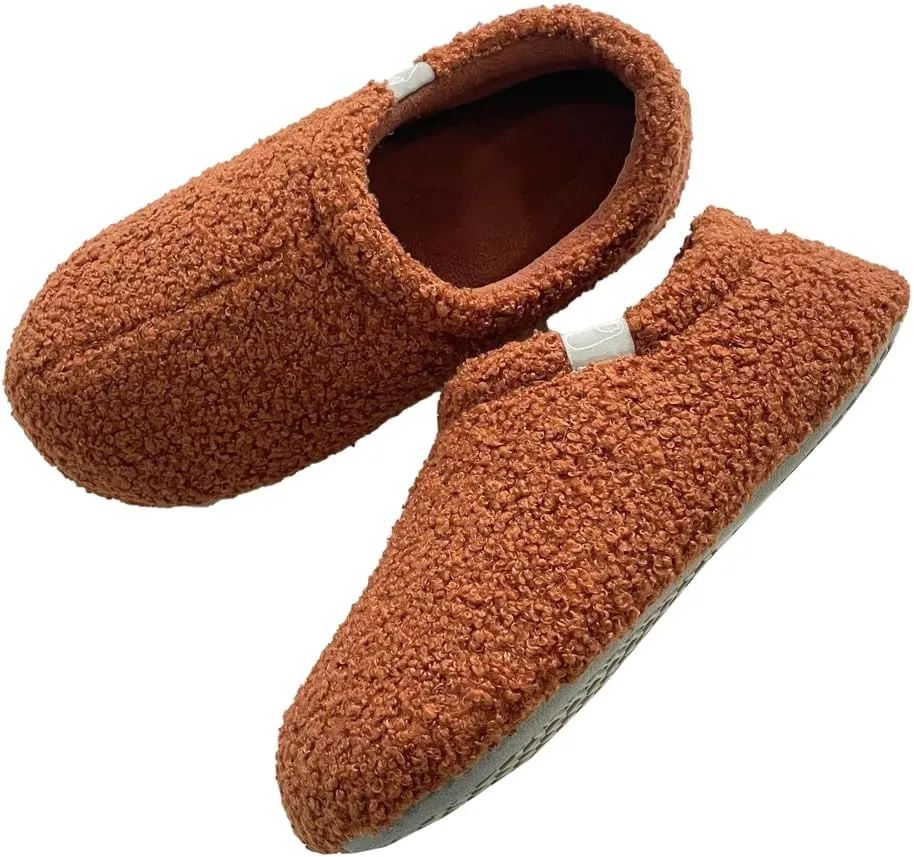 Rungion Fuzzy House Slippers for Women Men Warm Wrap Heel Slippers Comfy Non-slip Winter Sandals Indoor Outdoor