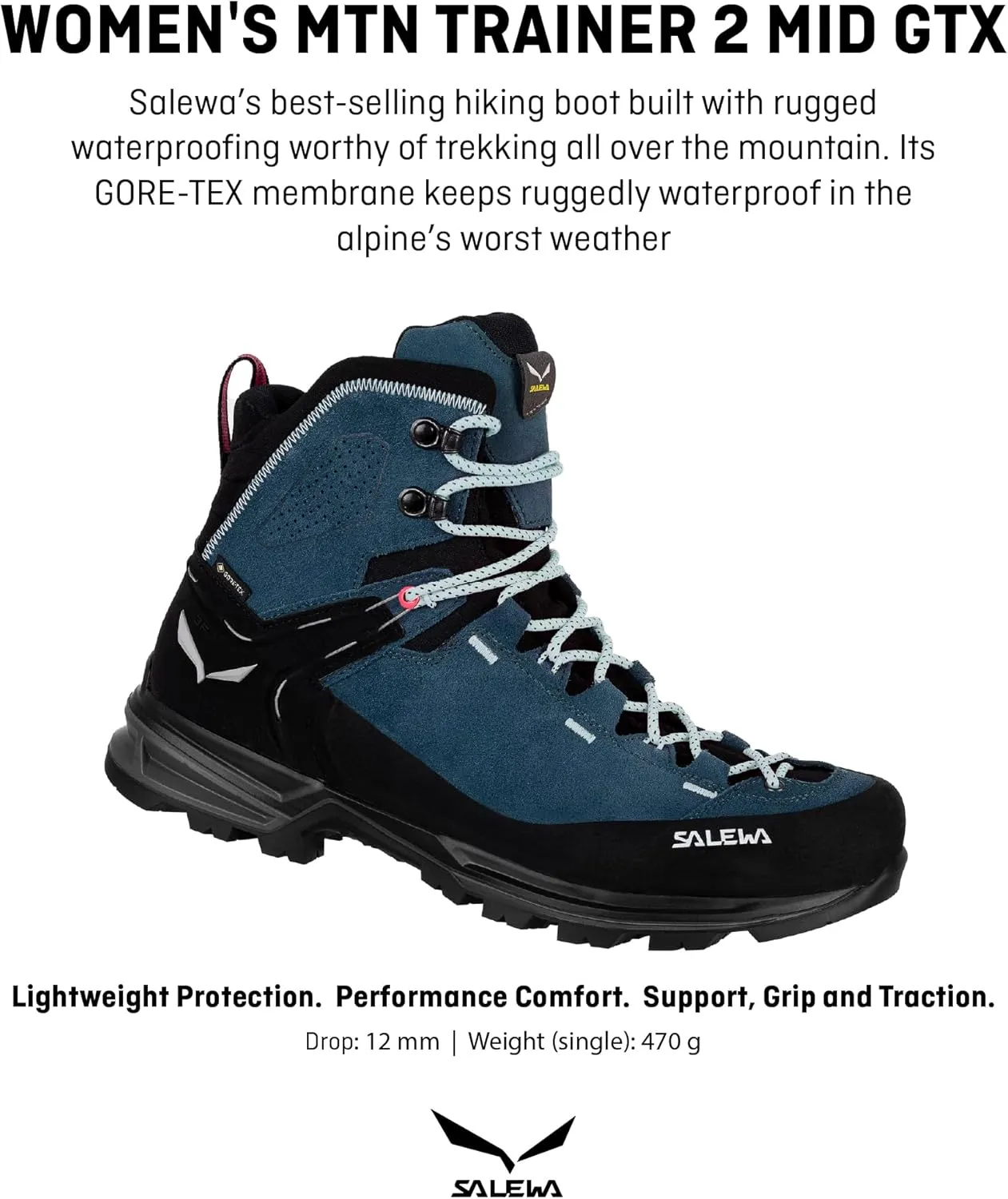 Salewa Women's Mountain Trainer 2 Mid Gore-Tex Waterproof GTX Hiking Boot