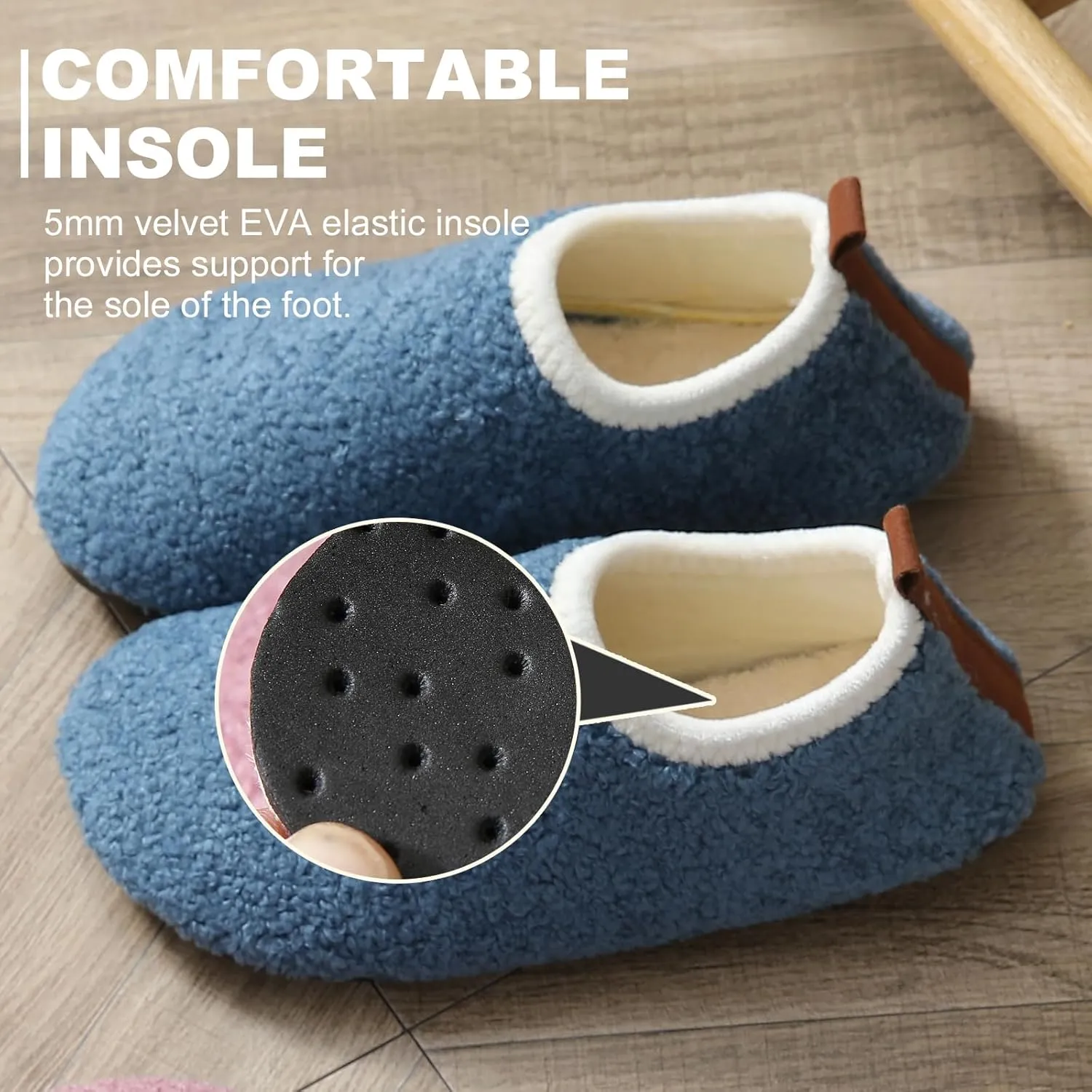 sazujinwu Women's House Shoes Fuzzy Fur Slippers Casual Non Slip Men's Barefoot Slipper Socks Warm Closed Lightweight and Breathable Indoor Outdoor Shoes