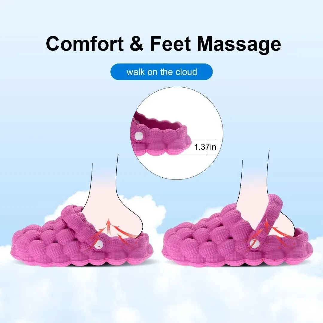 Scecocrs Bubble Slides for Adult and Kids, Boys Girls Men Women Garden Clogs Shoes, Cushioned Massage Golf Ball Slides Platform Comfortable Bubble Slipper Sandal