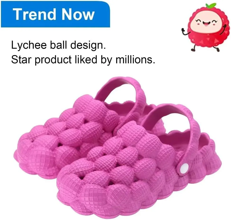 Scecocrs Bubble Slides for Adult and Kids, Boys Girls Men Women Garden Clogs Shoes, Cushioned Massage Golf Ball Slides Platform Comfortable Bubble Slipper Sandal