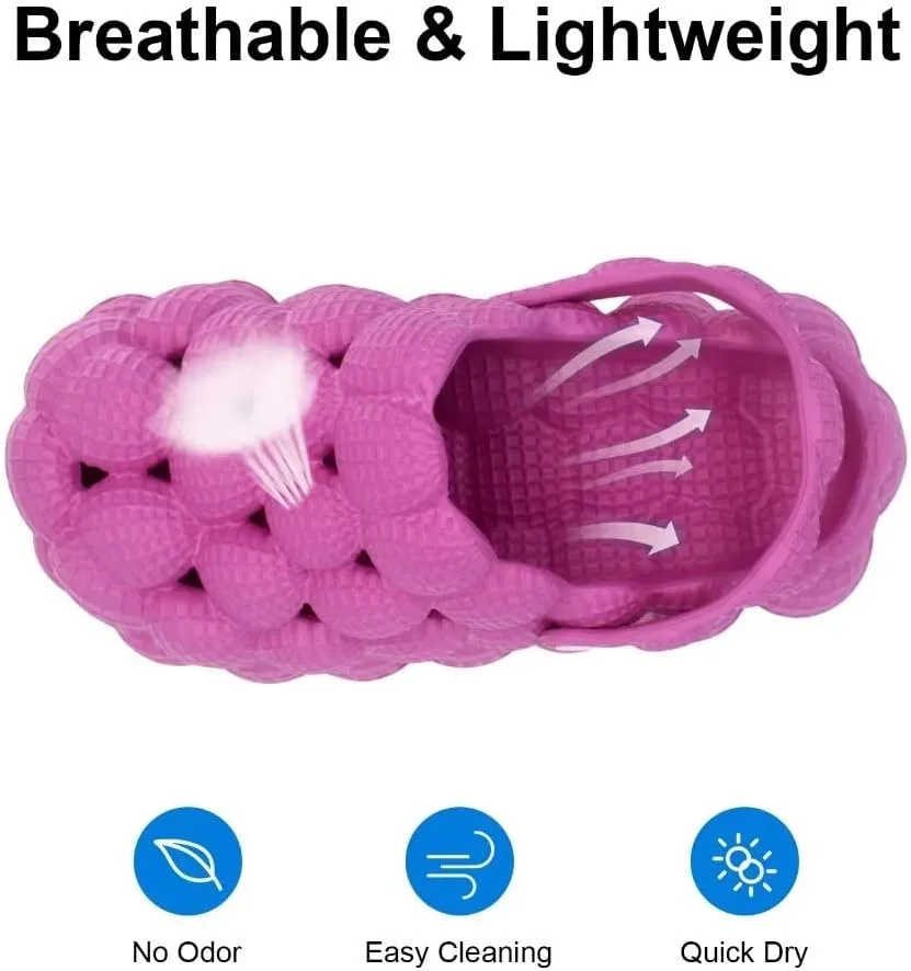 Scecocrs Bubble Slides for Adult and Kids, Boys Girls Men Women Garden Clogs Shoes, Cushioned Massage Golf Ball Slides Platform Comfortable Bubble Slipper Sandal