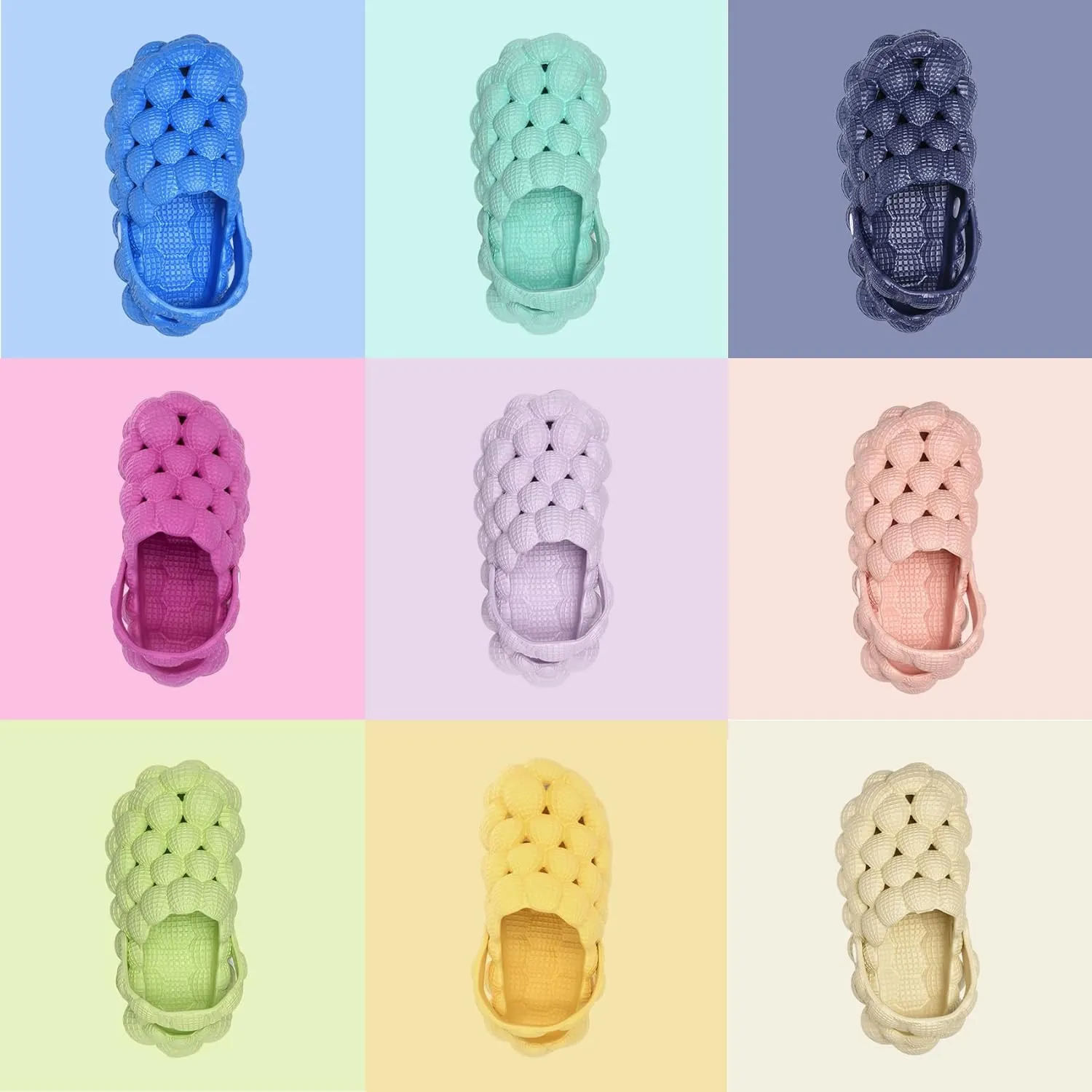 Scecocrs Bubble Slides for Adult and Kids, Boys Girls Men Women Garden Clogs Shoes, Cushioned Massage Golf Ball Slides Platform Comfortable Bubble Slipper Sandal