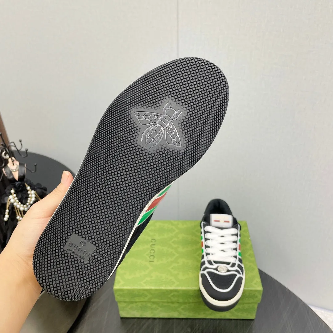 Screener Black Neoprene Sneakers Timely resolution  Low Top GG Web Practical design Gucci With