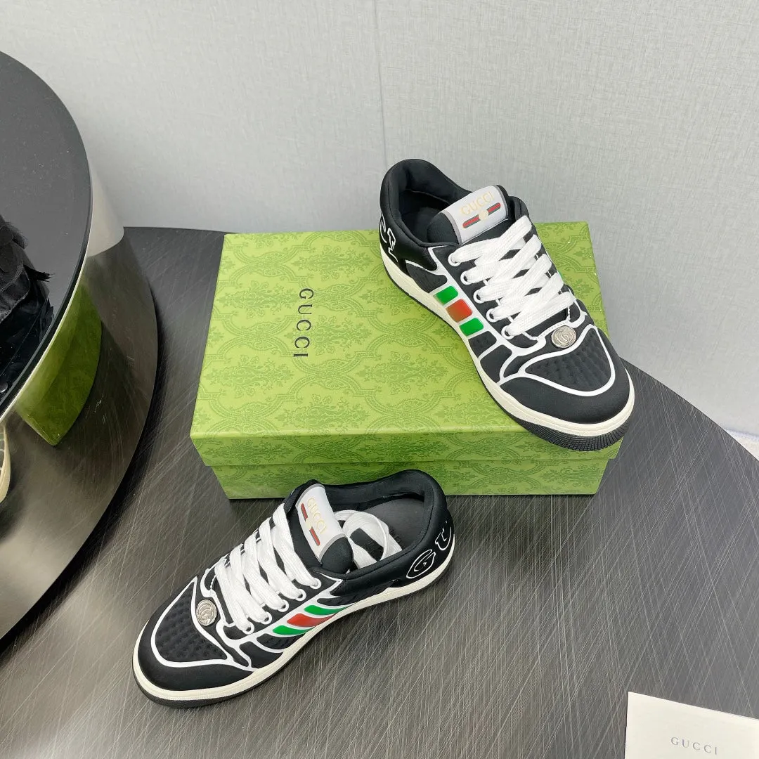 Screener Black Neoprene Sneakers Timely resolution  Low Top GG Web Practical design Gucci With