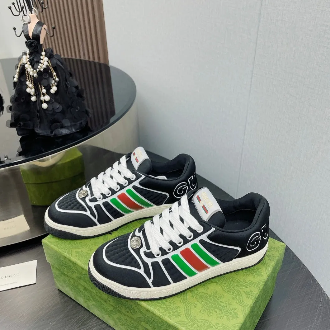 Screener Black Neoprene Sneakers Timely resolution  Low Top GG Web Practical design Gucci With