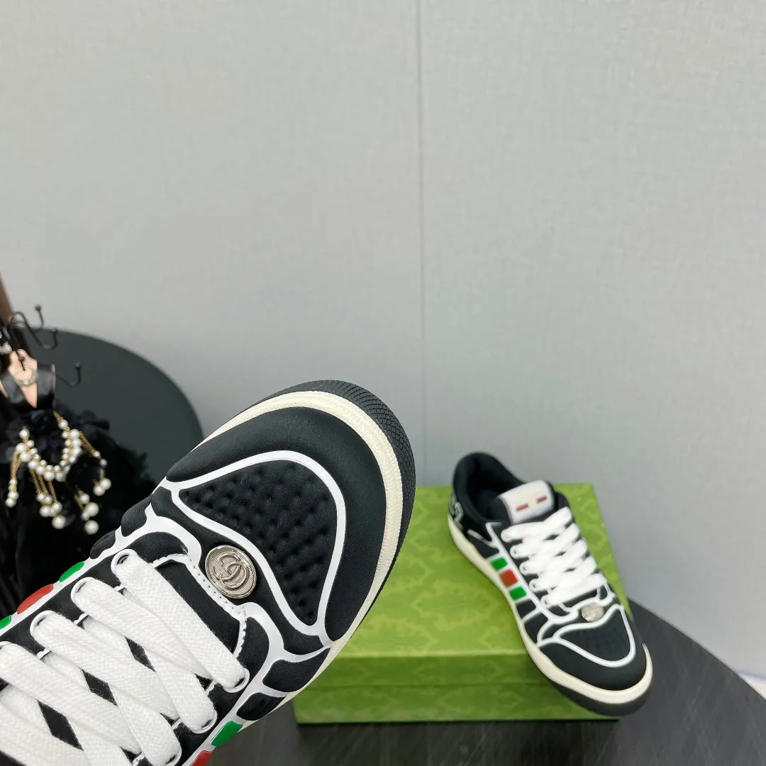 Screener Black Neoprene Sneakers Timely resolution  Low Top GG Web Practical design Gucci With