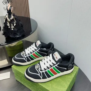 Screener Black Neoprene Sneakers Timely resolution  Low Top GG Web Practical design Gucci With