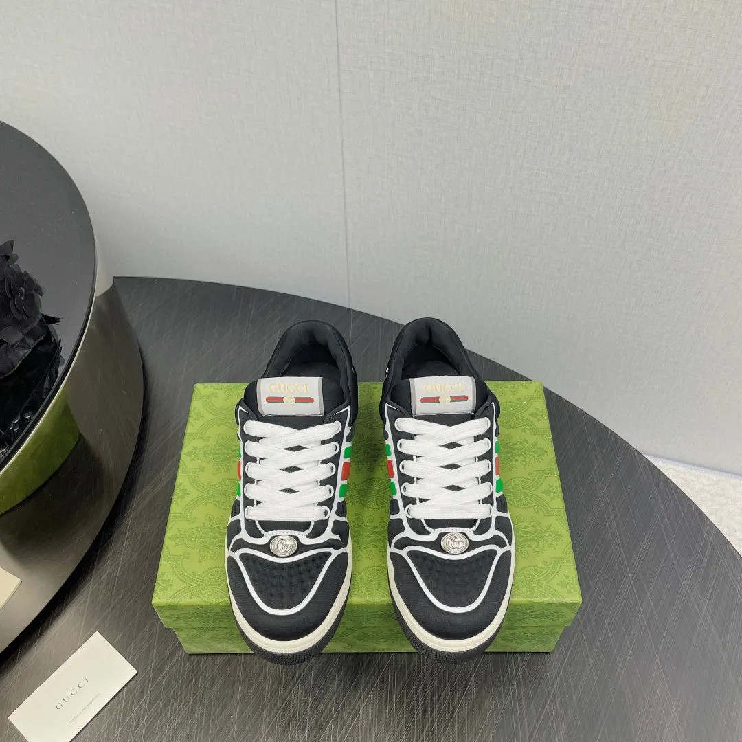 Screener Black Neoprene Sneakers Timely resolution  Low Top GG Web Practical design Gucci With