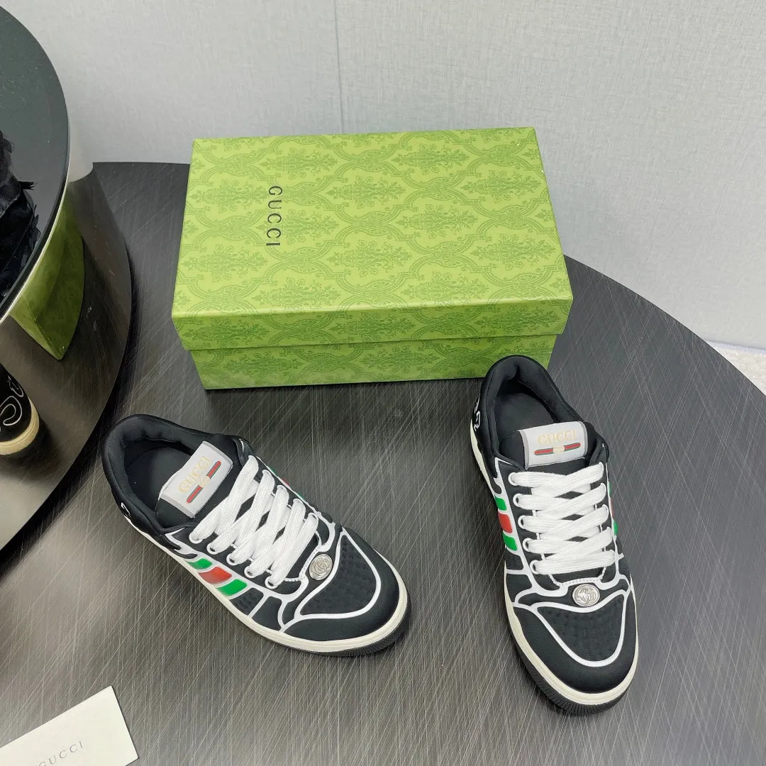 Screener Black Neoprene Sneakers Timely resolution  Low Top GG Web Practical design Gucci With