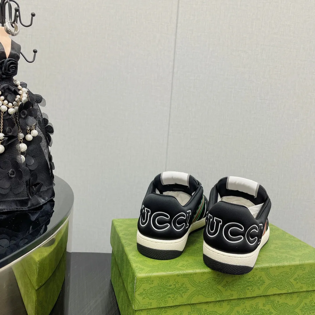 Screener Black Neoprene Sneakers Timely resolution  Low Top GG Web Practical design Gucci With