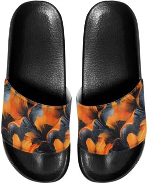 Semioury Rose Cozy Home Shoes Tie-Dye Soft Sole Bedroom Anti-Skid Outdoor Sole Iris Forest House Shoes for Women Men Family