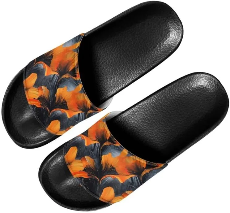 Semioury Rose Cozy Home Shoes Tie-Dye Soft Sole Bedroom Anti-Skid Outdoor Sole Iris Forest House Shoes for Women Men Family
