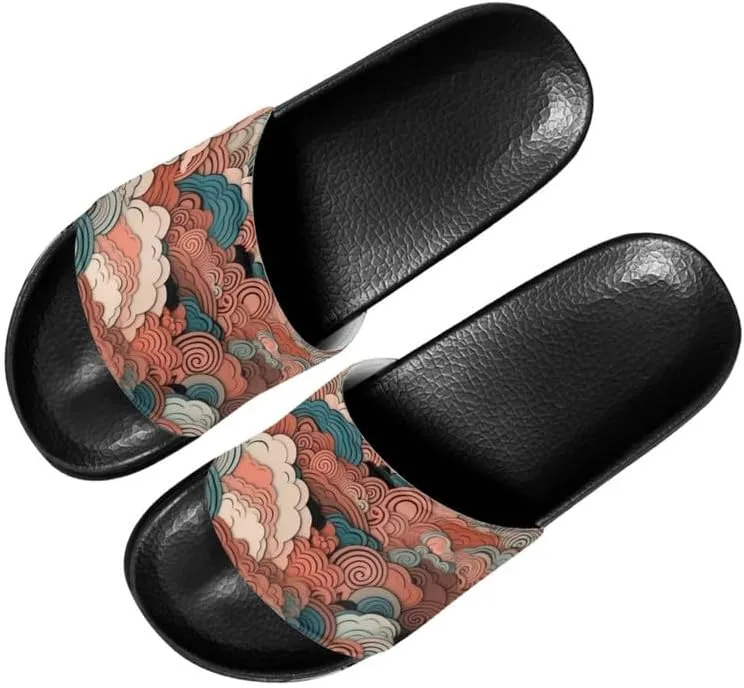 Semioury Sunflower Indoor Bedroom Slippers Water Sandals American Flag Galaxy Skull Open Toe Indoor Outdoor Slippers Non Slip