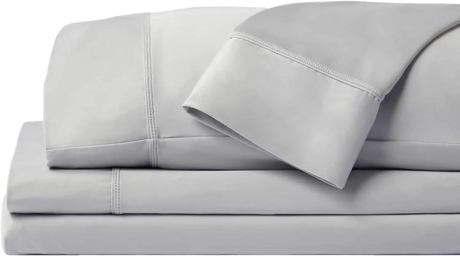 SHEEX Original Performance Sheet Set, Cooling Bed Sheet with 1 Flat Sheet, 1 Fitted Sheet, and 1 Standard Pillowcase, Twin/Twin XL, Pearl Blue