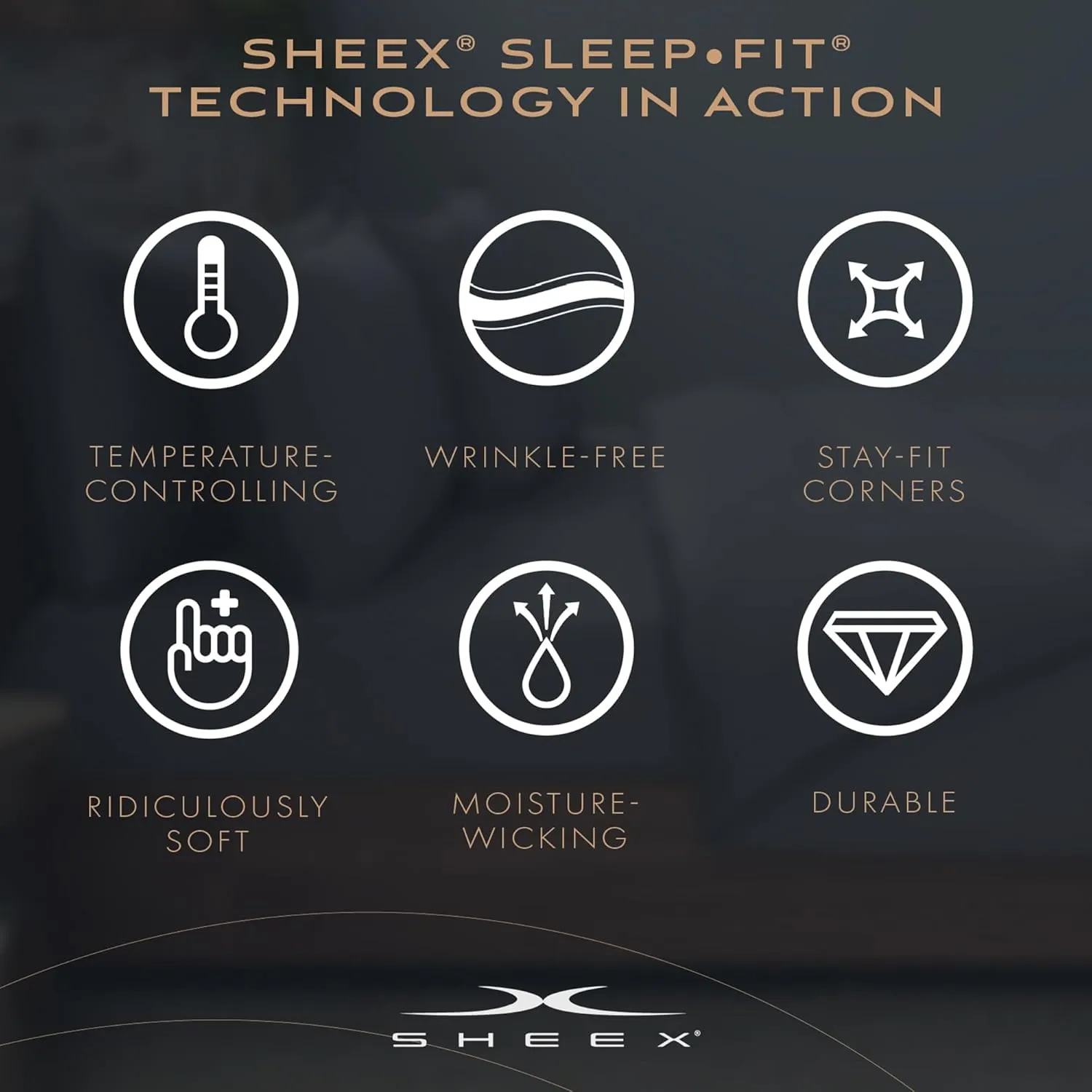 SHEEX Original Performance Sheet Set, Cooling Bed Sheet with 1 Flat Sheet, 1 Fitted Sheet, and 1 Standard Pillowcase, Twin/Twin XL, Pearl Blue