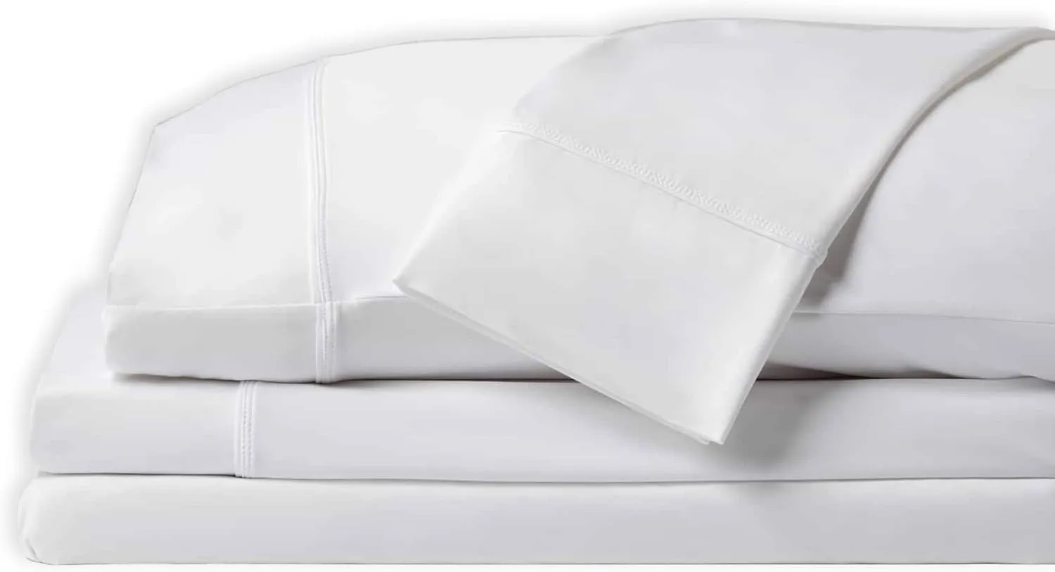 SHEEX Original Performance Sheet Set, Cooling Bed Sheet with 1 Flat Sheet, 2 Fitted Sheet, and 2 King Pillowcases, Split King, Bright White
