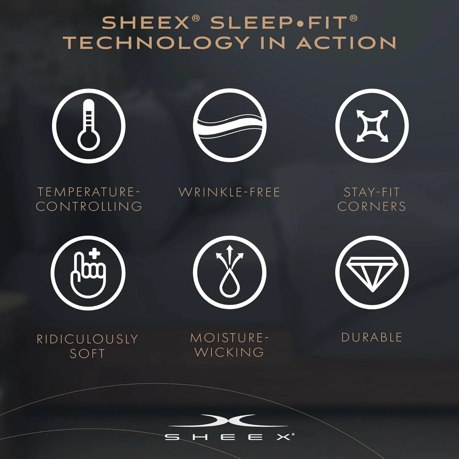 SHEEX Original Performance Sheet Set, Cooling Bed Sheet with 1 Flat Sheet, 2 Fitted Sheet, and 2 King Pillowcases, Split King, Bright White
