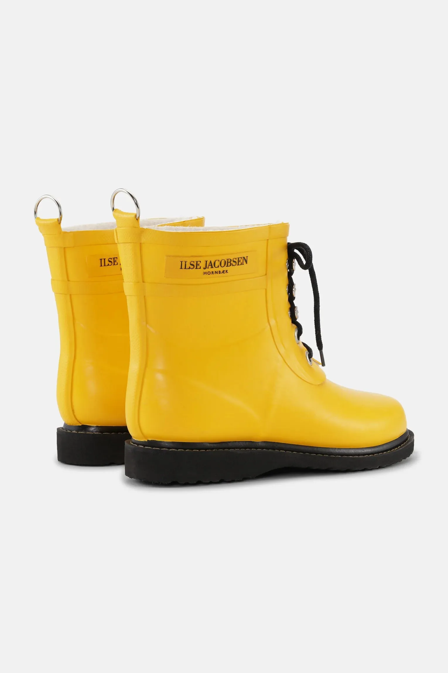 Short Lace Up Rubber Boot - Cyber Yellow