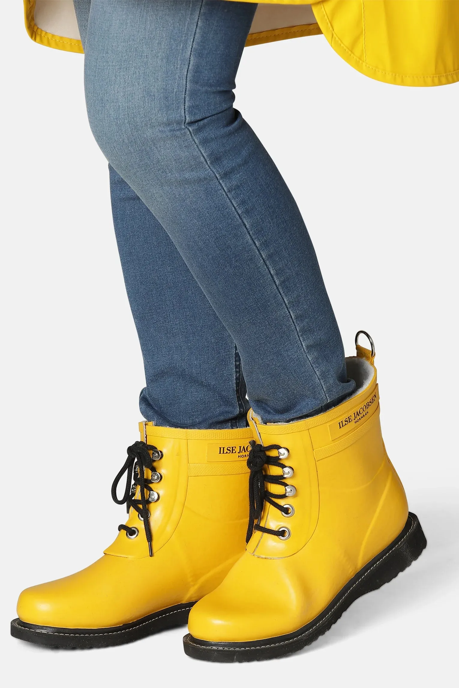 Short Lace Up Rubber Boot - Cyber Yellow
