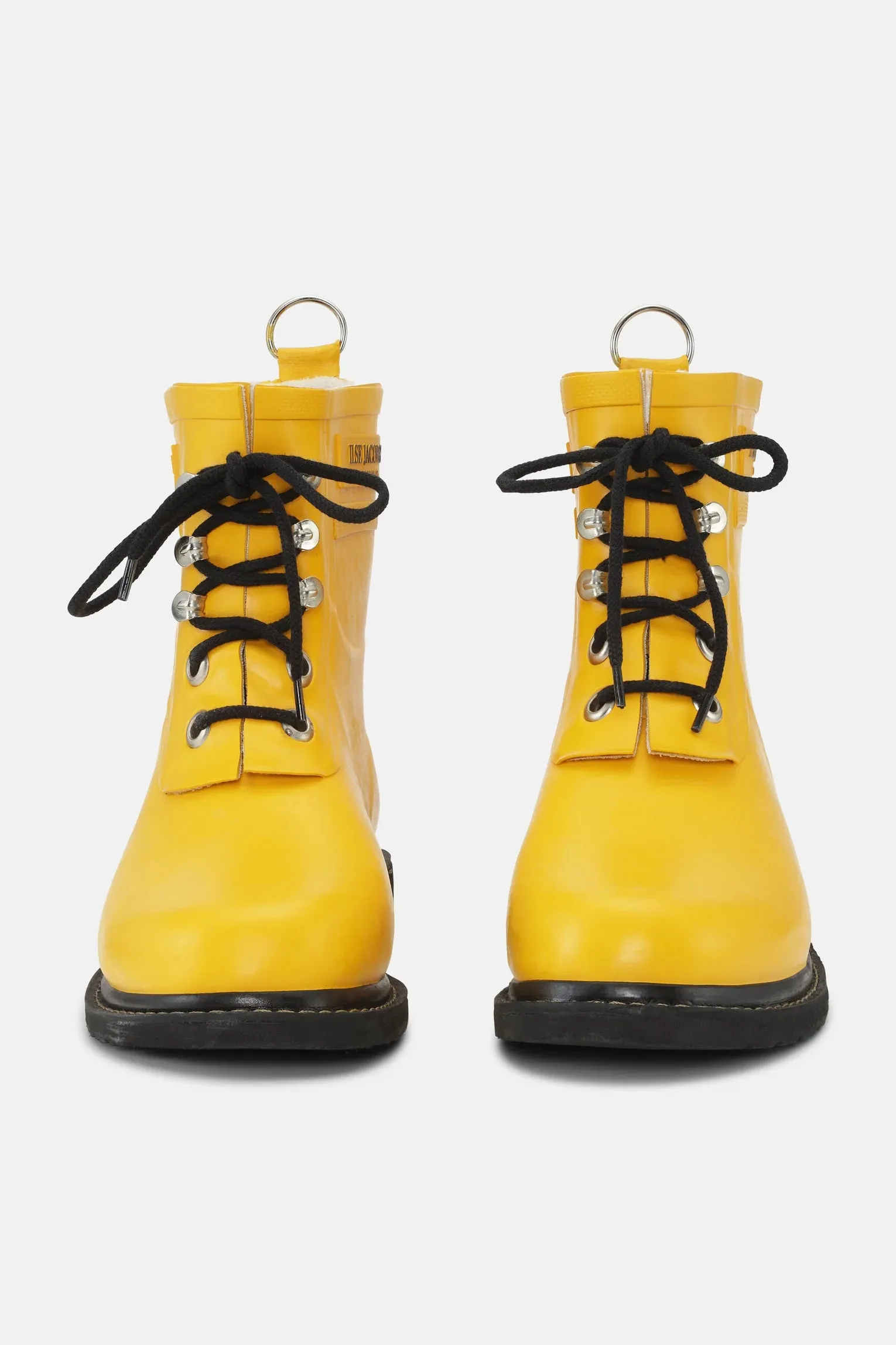 Short Lace Up Rubber Boot - Cyber Yellow