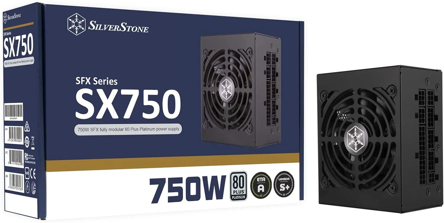SilverStone SX750 Platinum, 750W SFX Fully Modular 80 PLUS Platinum Power Supply, SST-SX750-PT