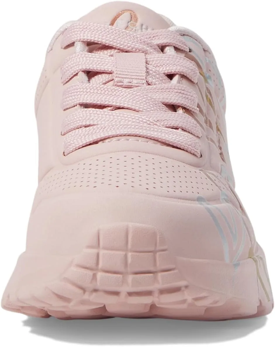 Skechers Girls' Uno Lite metallic Love