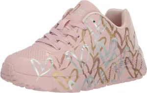 Skechers Girls' Uno Lite metallic Love