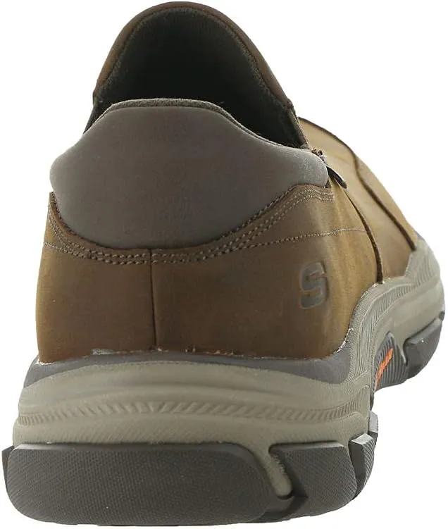 Skechers Men's Respected-Calum Goodyear Rubber Low Profile Leather Slip on with Twin Gore Loafer